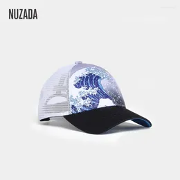Ball Caps NUZADA Men's Baseball Women Snapback Hip Hop Cap Summer Patterns Mesh Hat Ventilate Trucker Bone Gorra Dad