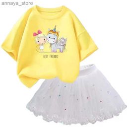 Clothing Sets Girls birthday Tutu dress girls party costume T-shirt and Tutu skill set little girl costume set Christmas giftL2405L24045