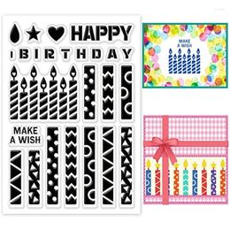 Gift Wrap Birthday Clear Stamp Candle Silicone Rubber Transparent Seal For Party Invitation Card Postcard Decoration