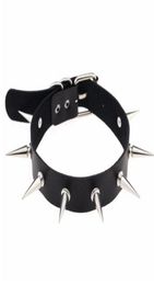 Black Spike choker belt collar women pu leather goth choker necklace for women party club chocker Sexy gothic jewelry1668974