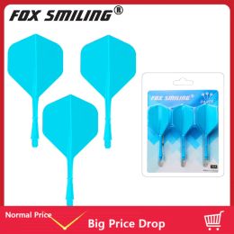 Darts FOX SMILING 3pcs Dart Flight Tail Wing With Dart Shaft Two In One 2BA Screw Durable Antifall Dart Accessories