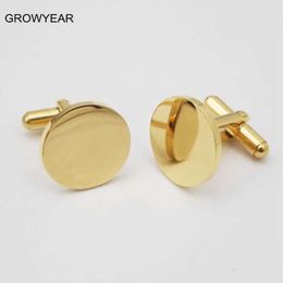 Cuff Links Classic stainless steel Jewellery cufflinks golden round blank cufflinks suitable for both men and women you can use Q240508
