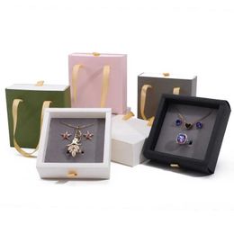 Jewelry Boxes Thick Paper Jewelry Organizer Box Ring Necklace Earrings Bracelet Gift Storage Portable Handbag Drer Jewelry Box Wholesale
