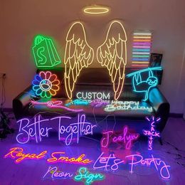 Custom Neon Signs Indoor Outdoor Neon Sign Used For Wedding Decorations Business Bar Neon Party Birthday Name Backdrop Neon 240429