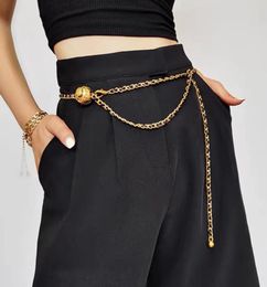 Women039s Belt Chain Vintage Small Golden Ball Adjustable Dress Waist Chain8864737