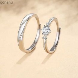 Couple Rings Classic Couple Ring Light Luxury Water Diamond Zircon Ring Mens Wedding Declaration Valentines Day Gift Jewelry Accessories WX