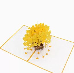 3d greeting cards gold ginkgo leaf trees pop up card for MOM wife Birthday Thank you congratulations Valentine039s Day Kids gif7765924