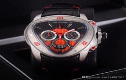 Special Mens Chronograph Triangle Watch Men Black Dial 66th Anniversary Swiss Quartz Men Sport Racing Car Leather Chrono Watches1718699