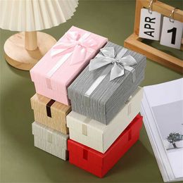 Jewellery Boxes High-end Bowknot Jewellery Packaging Box With Spong Earrings Ring Necklace Bracelet Storage Gift Box Thicken Paper Jewellery Box