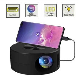 Projectors LED Mini Projector Mobile Video Home Theatre Supports 1080P USB Synchronous Screen Smartphone Childrens Projector YT200 J240509