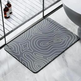 Carpets Super Absorbent Bath Mat Washable Quick Dry Non Slip Bathroom Mats Soft Thin Diatomaceous Waterproof Rubber Backed Rug