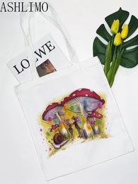 Shopping Bags Mushroom Fairy Women Tote Bag Cartoon Eco Reusable Female College Handbag Retro Large Ladies Shoulder Shopper