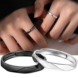 Couple Rings 2PCS Black and White Lozenge Couple Ring Set Open Adjustable Ring Eagle Couple Mini Ring Wedding Ring Bridal Jewellery WX