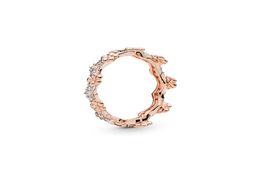 18K Rose gold Wedding Ring High quality Box Fashion Flower Crown rings Women Mens Wedding cz diamond Gift Ring6870258