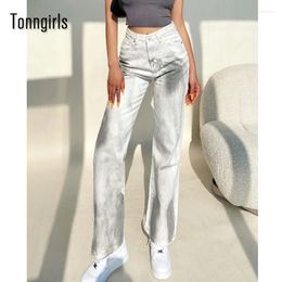 Women's Jeans Tonngirls Streetwear Wide Leg Women Plus Size Tie Dye High Waist Femme Vintage Loose Ladies Pants Korean Summer