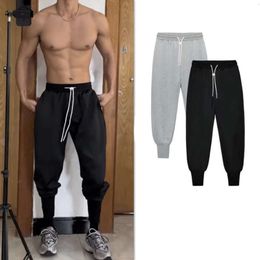 style mens joggers pants wide leg tie socks versatile fashion brand fitness spring and autumn basketball running pants