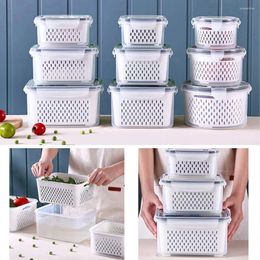 Storage Bottles 3PCSRefrigerator Organiser Cooler Organisers Plastic Container Box Fridge Food Cheese Fruit Vegetable Sealed For Kitchen