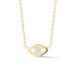 Gemnice Jewellery Fashion Minimalist 925 Sterling Silver 14k Gold Plated Round Zircon Diamond Eye Pendant Necklace for Women2015064