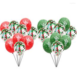 Party Decoration 10Pcs 12inch Red Green Santa Pattern Latex Confetti Balloons Merry Christmas Happy Year Celebration Decor Supplies