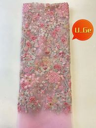 Latest Quality Mixed Colours Elegant Delicate Soft Sequin Tulle lace Fabric For Wedding Evening Dress U_GE5638 240508