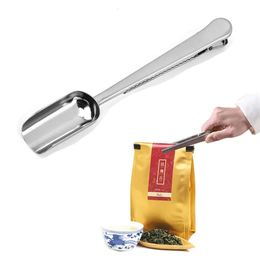 Steel Mini Scoop with Stainless Shovel Coffee Measuring Spoon for Tea Leaf Protein Powder Bag Sealing Clip Scoops s