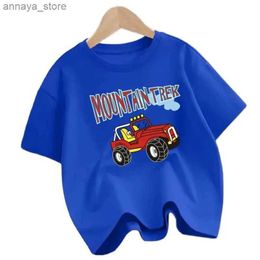 T-shirts Fashion car print hot summer boys and girls top T-shirt short sleeved clothing baby cartoon T-shirtL2405