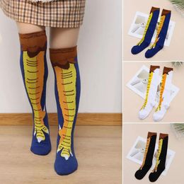 Women Socks 3D Chicken Print Funny Cartoon Thigh High Sock For Fashion Thin Toe Feet Breathable Cosplay Winter Autumn