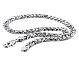 Chains 100925 Sterling Silver Punk Necklace Men 10MM Curb Cuban Link Chain Chokers Gift Fashion Vintage For Man Solid Jewelry3398232