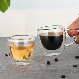 Wine Glasses Double Glass High Borosilicate Heat Resistant Household Juice Milk Coffee Cup Round Egg Shape Transparent Insulated Tea