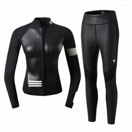 Women's Swimwear 2024 Diving Suit 2MM Women Wetsuit Split Long Sleeved Top Kitesurf Surf Surfing Spearfishing Jacket Pants Clothes Wet