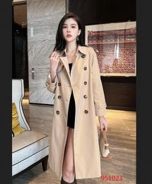 New Classic! fashion England design long trench coat/high quality heavy cotton plus long double breasted slim fit trench/knee length trench coat B951023 size S-XXL