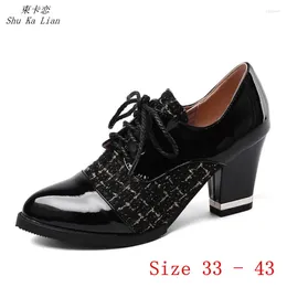 Dress Shoes Pumps Women Oxfords Career High Heels Woman Heel Kitten Small Plus Size 33 - 40 41 42 43