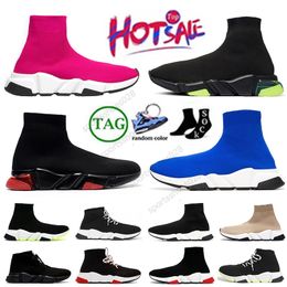 Fashion Designer Socks Shoes Men Women Knit Mesh Graffiti White Black Pink Clear Sole Lace-up Sock Speed Trainers Flat Platform Sneakers Casual Tennis Chaussure