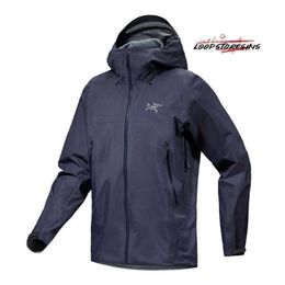 방수 디자이너 재킷 야외 스포츠웨어 경량 남성 방수 방수 바람 방전 풍선 후드 재킷 검은 사파이어 XS W5AV