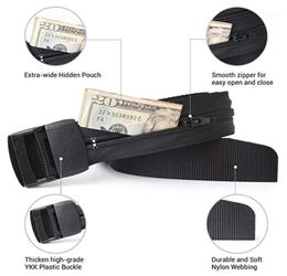 Belts Unisex Tactical Belt Top Quality Security Money Hidden Pocket Cashsafe AntiTheft Wallet Outdoor Men 120cm14907101