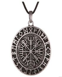 QQ7 Nordic Symbol Talisman Pendant Men Retro Nordic Viking Compass Double Necklace7055787