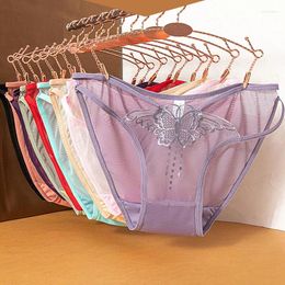 Women's Panties Moonflame 5 Pcs/lot Hollow Out Ladies Briefs Embroidery Butterfly Transparent Lace Underwear Lingerie Mesh