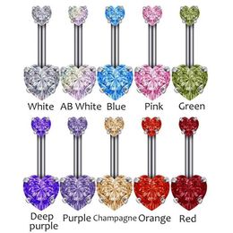 SCFV Navel Rings 1PC Steel Belly Button Rings Crystal Piercing Navel Heart Style Navel Piercing Earring Belly Piercing Sexy Body Jewellery Ombligo d240509