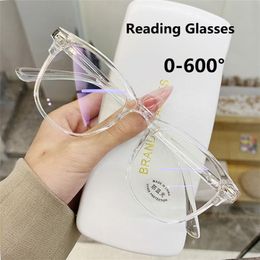 Sunglasses Women's Transparent Computer Reading Glasses Frame 2022 Trend Brand Designer Anti Blue Light Prescription For Women MenS 302m