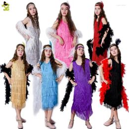 Girl Dresses Girls' Retro Latin Dance Dress Performance Clothing Party Fringe Stage