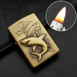 JT Metal Vintage Animal Carving Grinding Wheel Lighter Creative Kerosene Lighter Smoking Set Wholesale