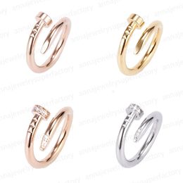 Designer Love Rings for Womens men Titanium Steel Nail Ring Casual Ladies Gift With CZ Diamond fashion Luxury Jewellery Mother's Day gift