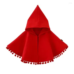 Jackets Baby Girl Cloak Outerwear Red Spring Autumn Infant Hooded Cape Jumpers Mantle Cotton Toddler Children Cardigan Poncho Clothes