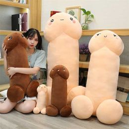 Trick Penis Plush Toy Simulation Boy Dick Plushie Real-life Penis Plush Hug Pillow Stuffed Sexy Interesting Gifts For Girlfriend 211111 263E