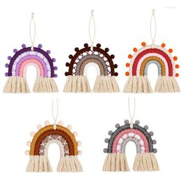 Decorative Figurines DIY Rope Rainbow Hanging Handmade Weaving Ornament Nordic Baby Kids Room Wall Decor Nursery Home Accessories