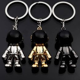 Astronaut Keychain Pendant Creative Space Robot Keyring Alloy Car Key Holder Charms Gifts Black Gold Silver9350872