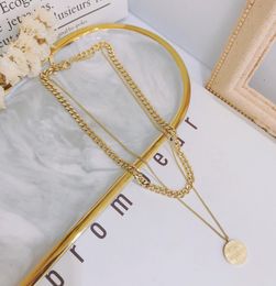 18K Gold Plated Stainless Steel Necklace Luxury Designer Necklaces Choker Chain Letter Pendant Statement Fashion Womens Wedding Je4382545