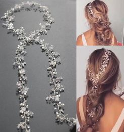 Pearls Wedding Hair Vine Crystal Bridal Accessories Diamante Headpiece 1 Piece9190290
