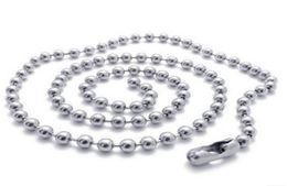 100pcs 24mm 50cm 60cm 70cm silver tone Ball Beads beaded Necklace Chain 2900152