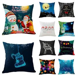 Pillow 45 45cm Christmas Cartoon Printing Peach Fur Throw Cover Decorative